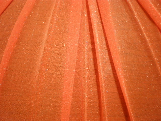 7.Orange-Silver Sparkling Novelty Mesh